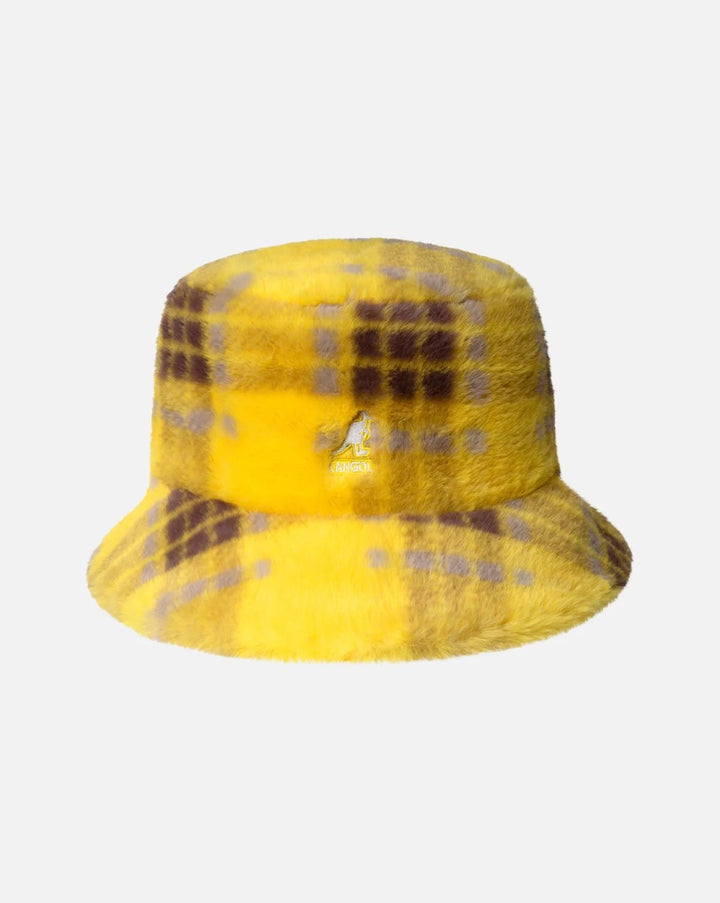 FAUX FUR BUCKET          KANGOL YELLOW PLAID M