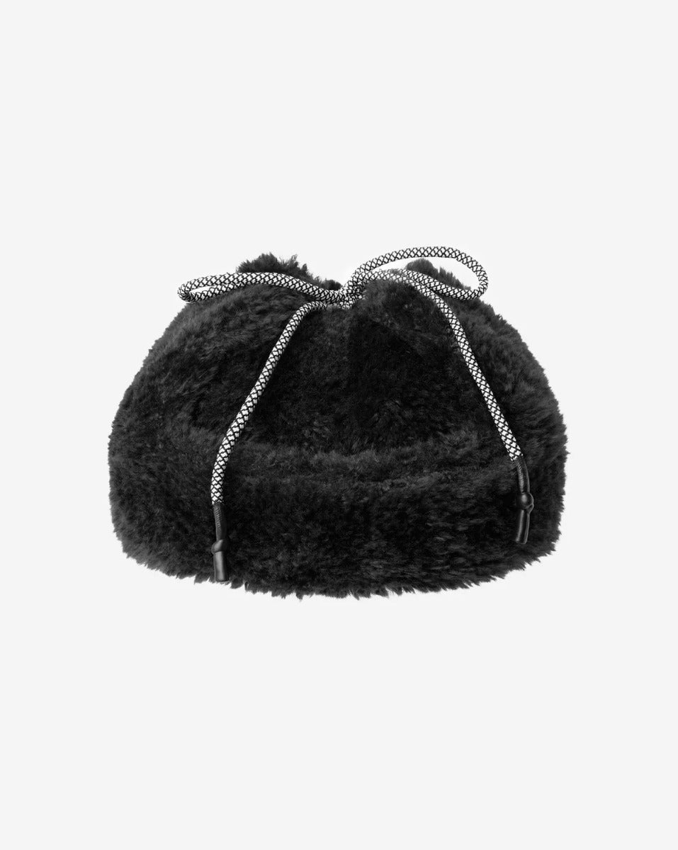 Basecap Faux Shearling Kangol Schwarz