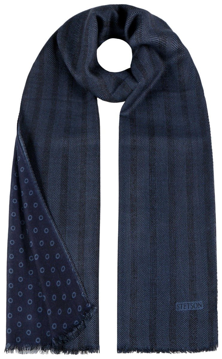 Schal Herringbone Patch Stetson Navy - Hut - online.at