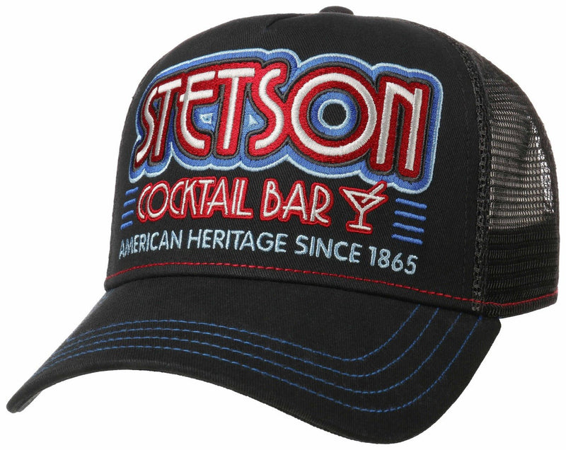 TRUCKER CAP COCKTAIL BAR STETSON SCHWARZ OSFA - Hut - online.at