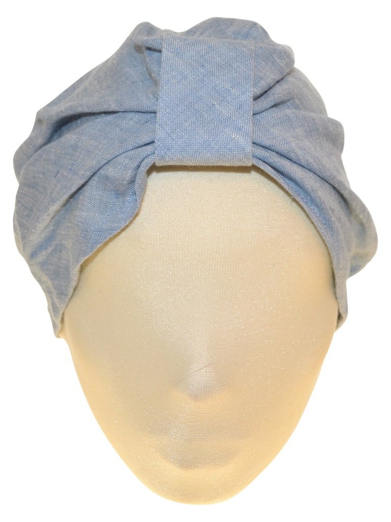 TURBAN UNI LEINEN HELLBLAU - Hut - online.at