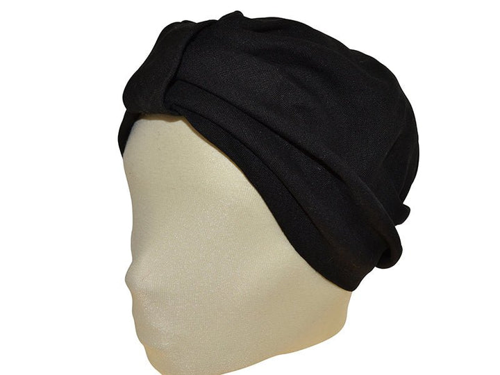 TURBAN UNI LEINEN SCHWARZ - Hut - online.at