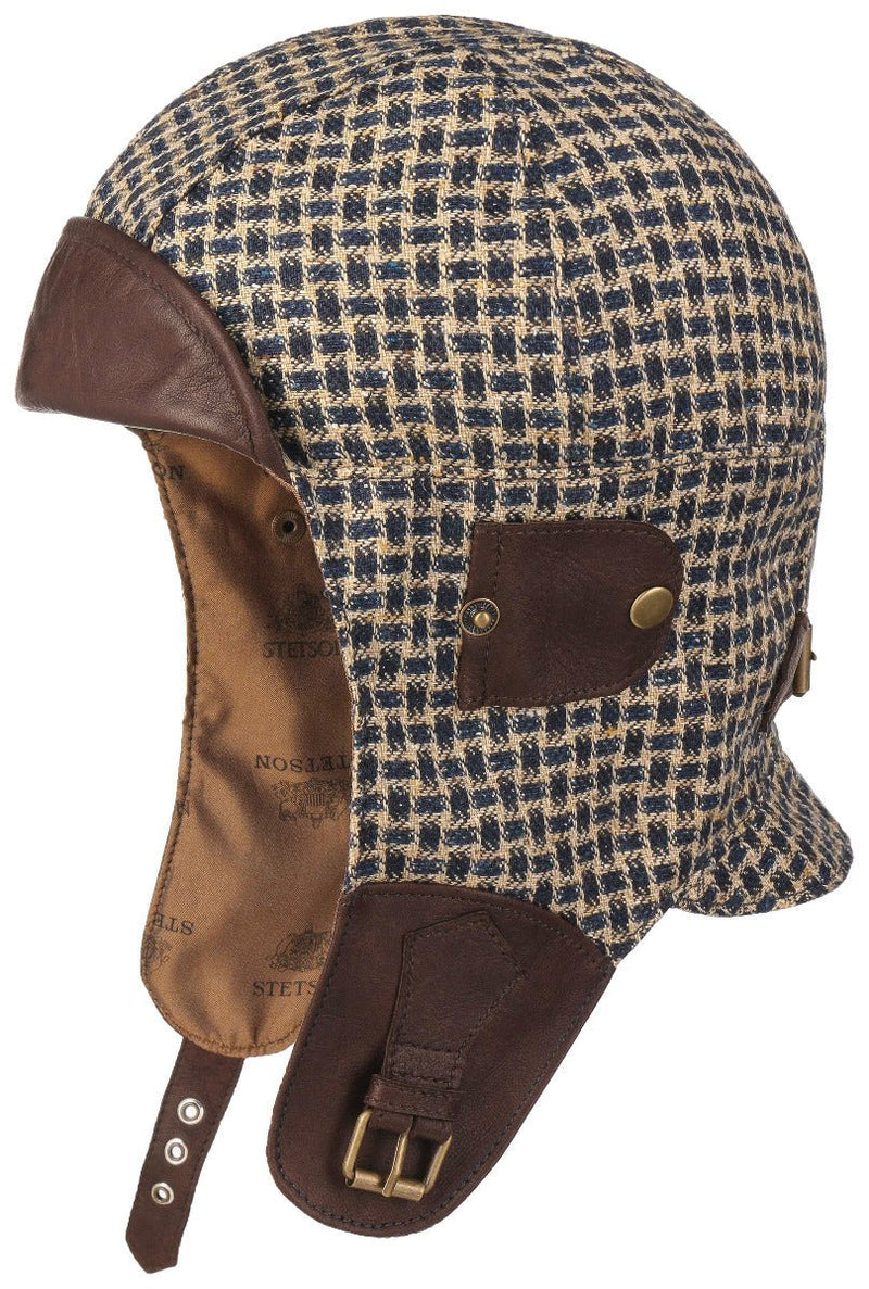 CONVERTIBLE CAP LINEN STETSON HOUNDSTOOTH - Hut-online.at