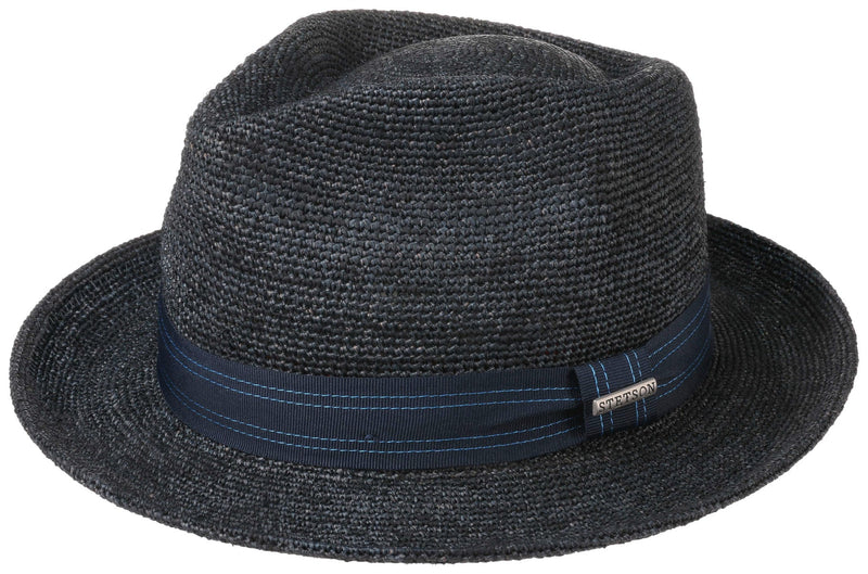 FEDORA RAFFIA CROCHET STETSON BLAU - Hut-online.at