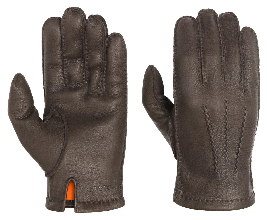 GLOVES DEER NAPPA STETSON DARKBROWN Art 9497903 - Hut-online.at