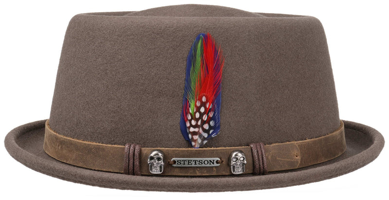 LIONS PORK PIE WOOL FELT STETSON TAUPE - Hut-online.at